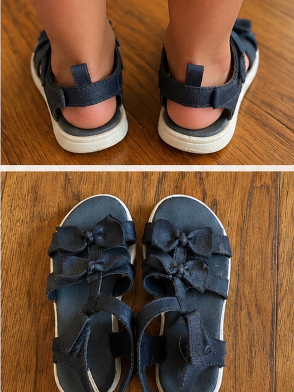 Carter’s Navy Bow Sandals – Toddler Girl Size 11